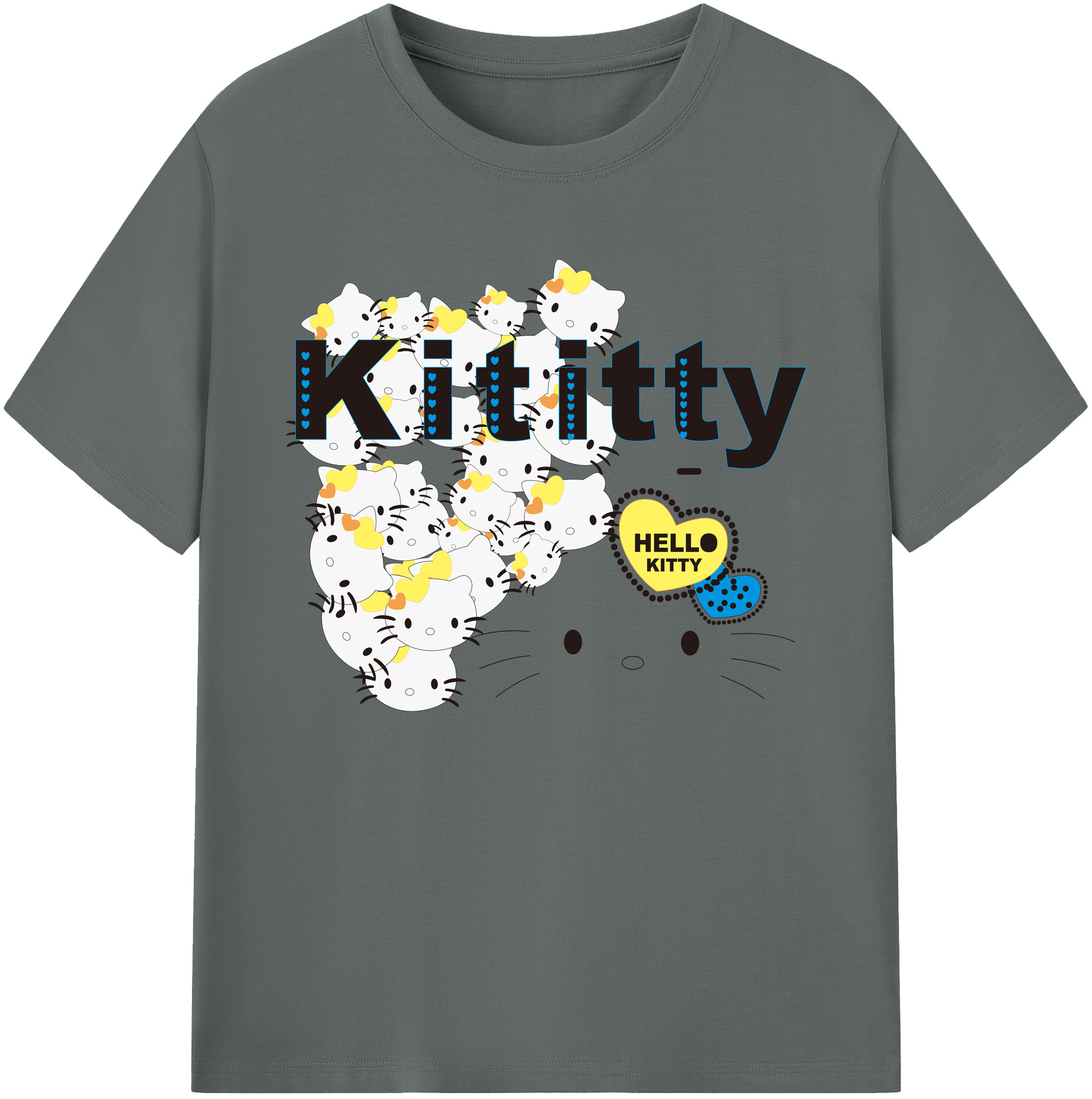 （画像用） Hello Kitty ハローキティ 綿100％ メンズ半袖Tシャツ｜肌触りやわらか＆通気性